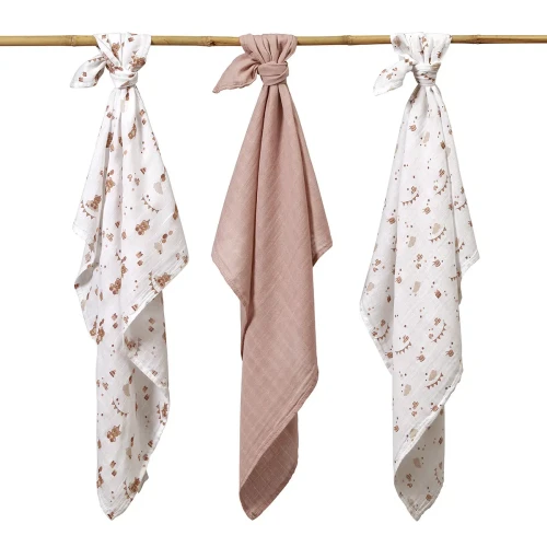 Пелёнки из муслина BabyOno Extra Soft Brown (70x70 см), 3 шт. купить в Кишиневе