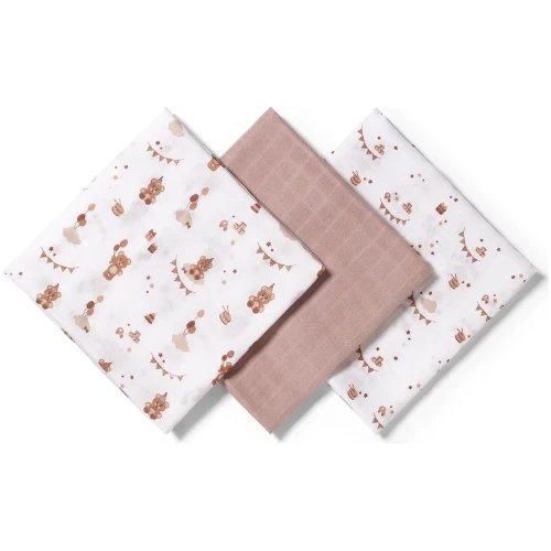 Пелёнки из муслина BabyOno Extra Soft Brown (70x70 см), 3 шт. купить в Кишиневе