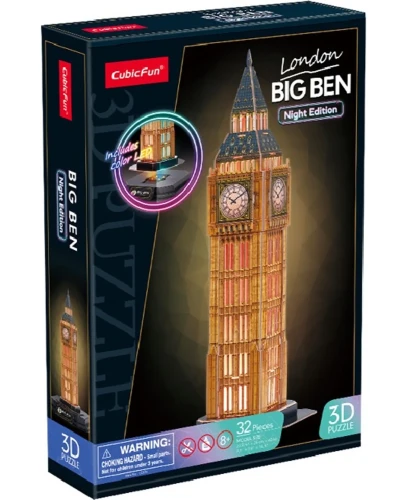 Puzzle 3D Cubic Fun Big Ben cu iluminare LED, 32 elemente cumpăra în Chișinau