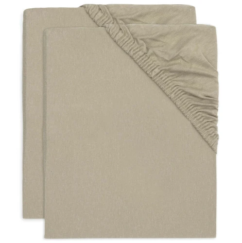 Простыня на резинке Jollein Jersey Olive Green, 120x60 см, 2 шт. купить в Кишиневе