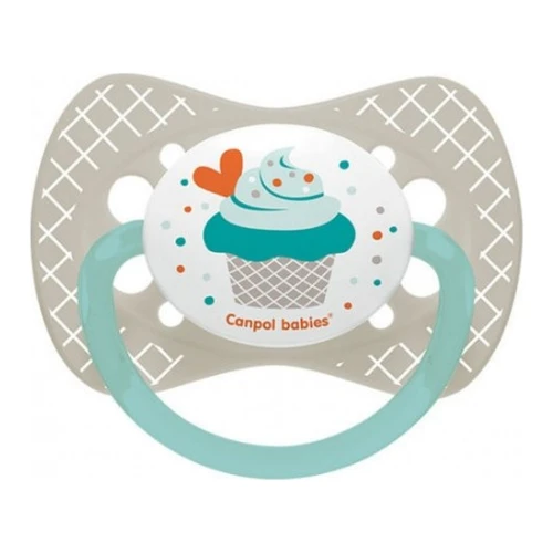 Suzetă simetrică din silicon Canpol Babies Cupcake 6-18 luni, gri cumpăra în Chișinau