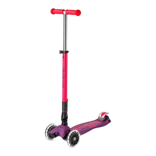 Trotinetă pliabilă Micro Maxi Deluxe Foldable Neon LED Ultra Pink cumpăra în Chișinau