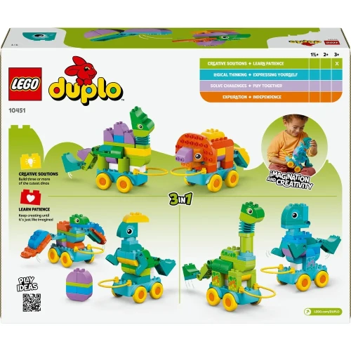 Set construcție Lego Duplo 3in1 Dinosaurs On Wheels, 108 elemente cumpăra în Chișinau