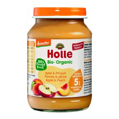 Пюре Holle из яблочно-персикового (5 мес+), 190 г купить в Кишиневе