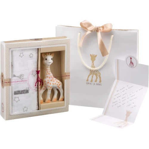 Пелёнка из муслина с игрушкой Sophie la Girafe My First Girft SophieSticated, 120x120 см купить в Кишиневе
