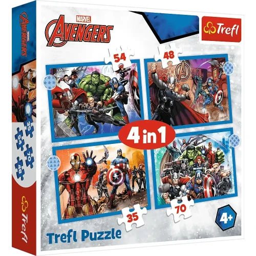 Пазл Trefl 4in1 Marvel The Avengers Brave Avengers, 207 элементов купить в Кишиневе