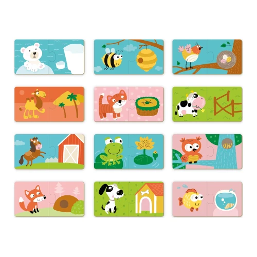 Развивающий пазл Dodo DUO Животные и их домики, 24 элемента купить в Кишиневе