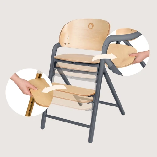 Стул для кормления 3 в 1 Lionelo Celia Grey Natural Wood купить в Кишиневе