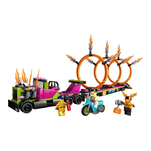Set construcție Lego City Stunt Truck & Ring of Fire Challenge (Inelele de foc), 479 elemente cumpăra în Chișinau