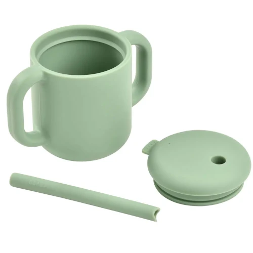 Силиконовая кружка с трубочкой Beaba Sage Green (8+ мес.), 170 мл купить в Кишиневе