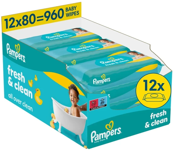 Șervețelele umede Pampers Fresh Clean, 12x80 buc. cumpăra în Chișinau