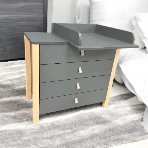 Комод-пеленальный столик Eucalyptus Karol Plus (4 ящиков) PAL Graphite & Natural купить в Кишиневе