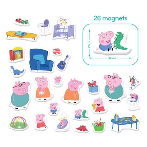 Set de creație Dodo Joc de dezvoltare cu tablă magnetică, seria Purcelușa Peppa, 26 elemente cumpăra în Chișinau