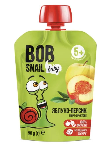 Пюре Bob Snail яблоко-персик (5 мес+), 90 г купить в Кишиневе
