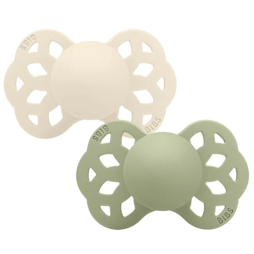 Suzetă simetrică din silicon Bibs Infinity Ivory & Sage (0-6 luni), 2 buc. cumpăra în Chișinau