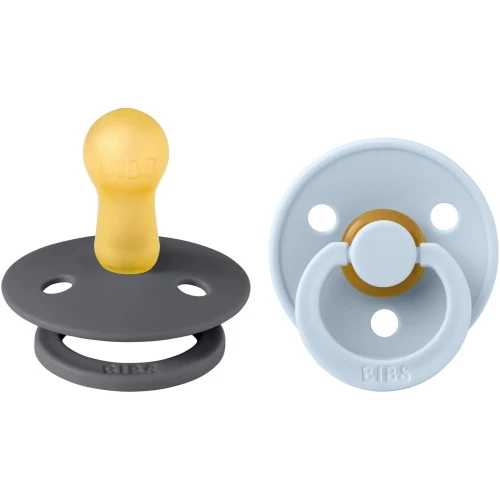 Suzetă rotundă din latex Bibs Colour Iron & Baby Blue (6-18 luni), 2 buc. cumpăra în Chișinau
