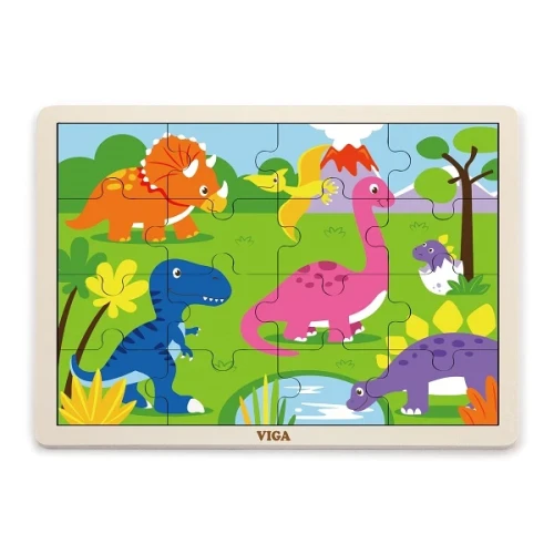 Деревянные пазлы Viga Dinosaurs, 16 элементов купить в Кишиневе