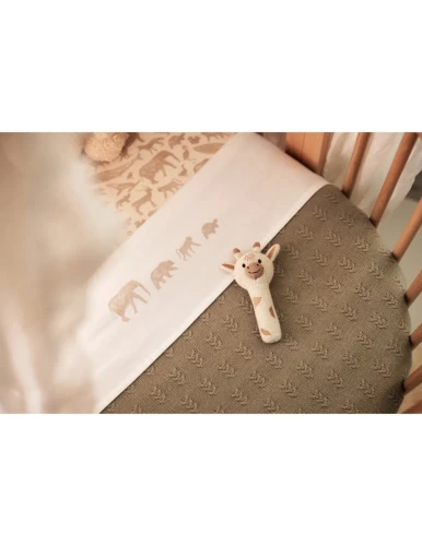 Простыня для детской кроватки Jollein Animals Nougat, 75x100 см купить в Кишиневе
