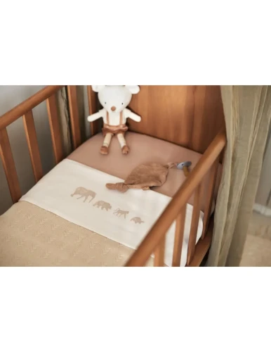 Простыня для детской кроватки Jollein Animals Nougat, 75x100 см купить в Кишиневе