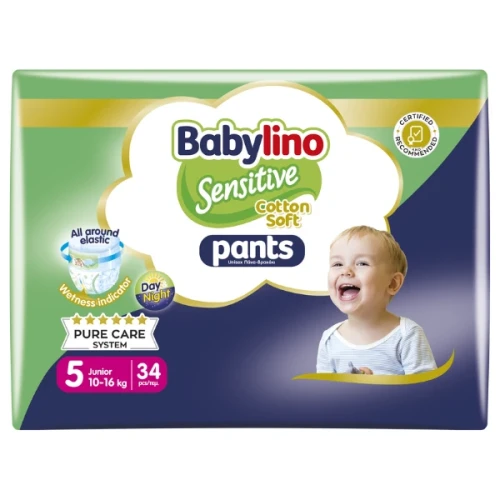 Scutece-chiloței Babylino Sensitive Pants №5 (10-16kg), 34 buc. cumpăra în Chișinau