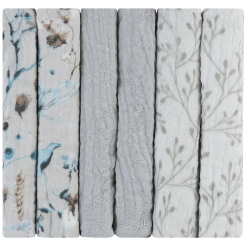 Pelinci din muselina Kikkaboo Dreamy Fields Grey (30x30 cm), 6 buc cumpăra în Chișinau