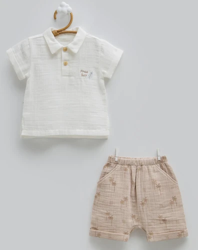 Set din 2 piese Caramell Free Boy Ivory & Brown (9-12L) cumpăra în Chișinau