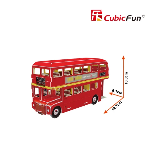 Puzzle 3D Cubic Fun Autobuz londonez cu 2 etaje cu iluminare LED, 161 elemente cumpăra în Chișinau