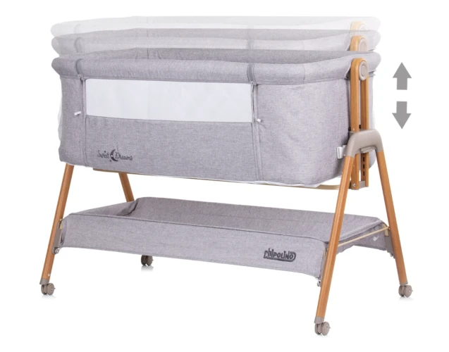 Кроватка Co-sleeper Chipolino Sweet Dreams grey/wood купить в Кишиневе