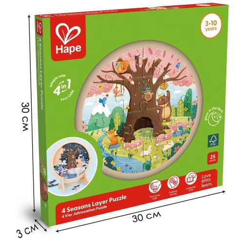 Пазл Hape 4 времени года, 10 + 12 + 16 + 18 элементов купить в Кишиневе