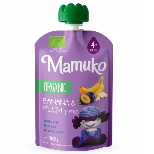 Piure Mamuko de banane și prune organic (de la 4 luni +), 100g cumpăra în Chișinau