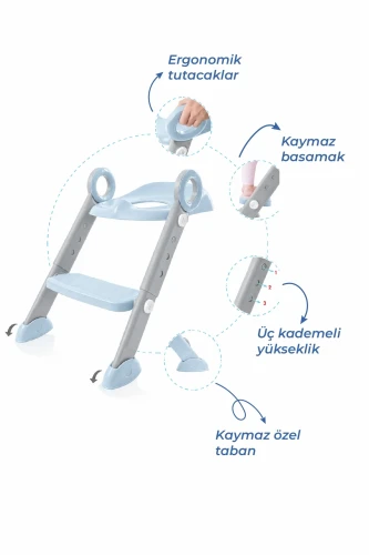 Colac pentru WC copii cu treaptă BabyJem Soft Blue, 24 luni+ cumpăra în Chișinau