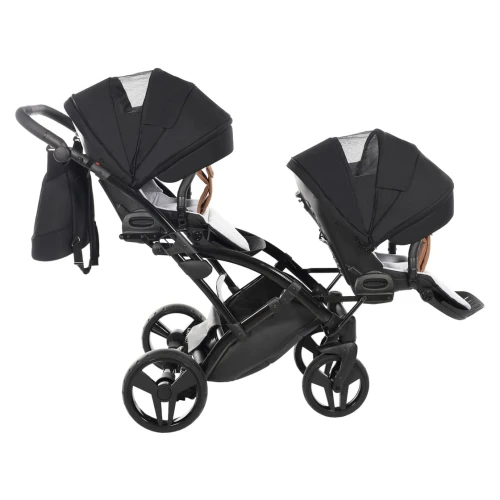 Cărucior pentru gemeni 2 în 1 Junama Space Duo Slim Ecco Black cumpăra în Chișinau