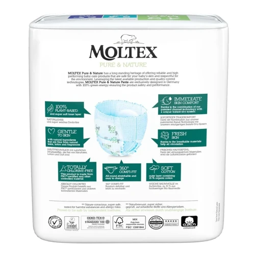 Подгузники-трусики эко гипоаллергенные Moltex Nature 4 (7-12 кг), 22 шт. купить в Кишиневе
