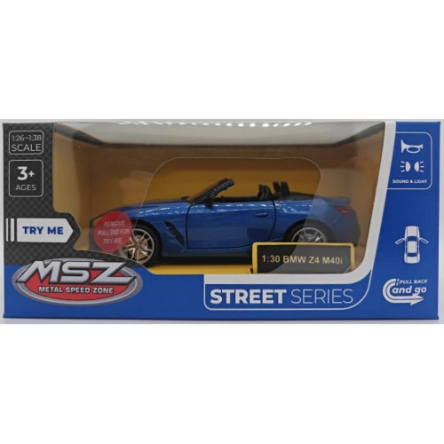 Mașinuță model metalic MSZ BMW Z4 M40i, scara 1:30, albastră cumpăra în Chișinau