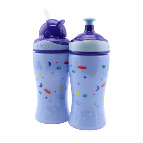 Set căni Nuby Flip-It Cup (12 luni+) și Pop-Up Sipper (18 luni+) 360 ml albastru cumpăra în Chișinau