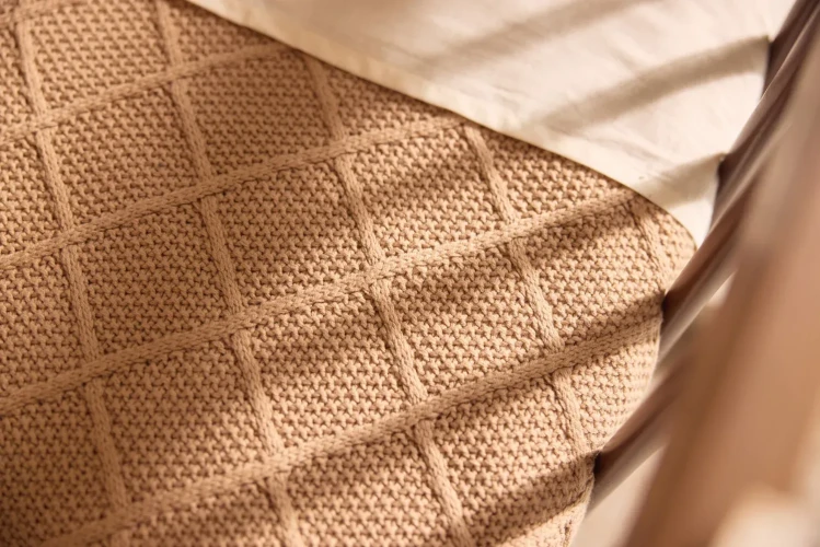 Păturică Jollein Check Knit Biscuit, 75x100 cm cumpăra în Chișinau