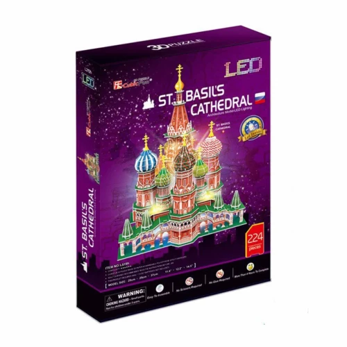 Puzzle 3D Cubic Fun St. Basil's Cathedral LED, 224 elemente cumpăra în Chișinau