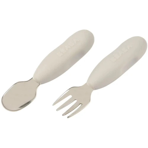 Set linguriță și furculiță Beaba Inox Velvet Grey cumpăra în Chișinau