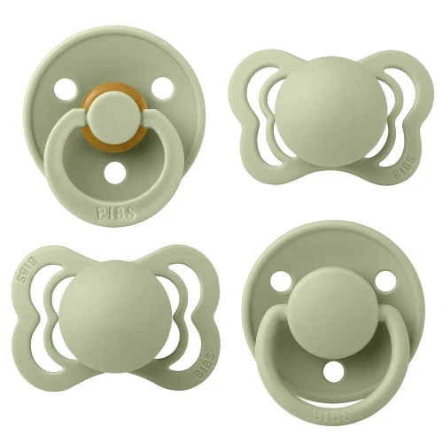 Набор из 4 пустышек из латекса и силикона Bibs Try-it Sage, 0-6 мес. купить в Кишиневе