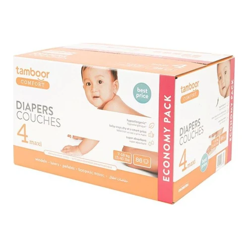 Scutece Tamboor Comfort Mega Box Maxi mărimea 4 (7-18 kg), 86 buc. cumpăra în Chișinau
