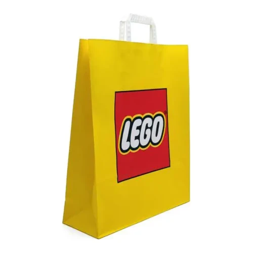 Подарочный бумажный пакет Lego, размер M, жёлтый с логотипом купить в Кишиневе