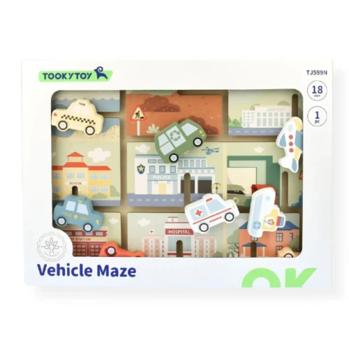 Labirint din lemn Tooky Toy Mijloace de transport Puzzle cumpăra în Chișinau