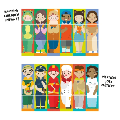 Puzzle educativ Quercetti Tubo Mix & Match Characters, 10 elemente cumpăra în Chișinau