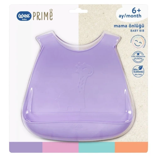 Слюнявчик из силикона WeeBaby Prime Розовый, Оранжевый, Фиолетовый, Голубой купить в Кишиневе