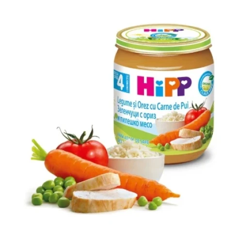 Пюре HiPP цыпленок с рисом и овощами (4+ мес.), 125 г купить в Кишиневе