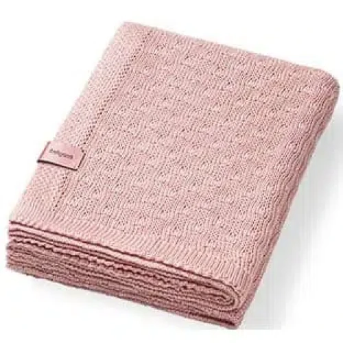 Paturica Babyono Natural Bamboo Knitted Pink, 75x100 cm cumpăra în Chișinau