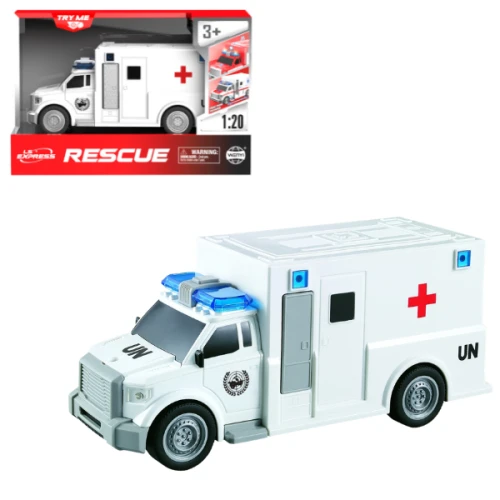Ambulanță Wenyi cu fricțiune (lumini / sunete), scara 1:20 cumpăra în Chișinau