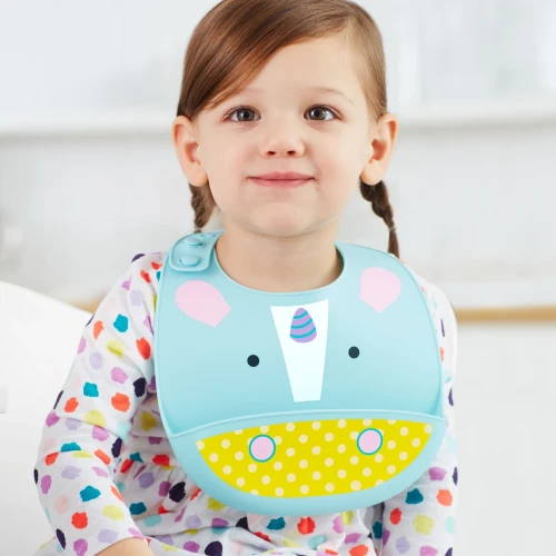 Bavetă din silicon Skip Hop Fold & Go Zoo Unicorn cumpăra în Chișinau