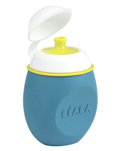 Cană din silicon 2 in 1 Beaba BabySqueez Blue (6 luni +), 180 ml cumpăra în Chișinau