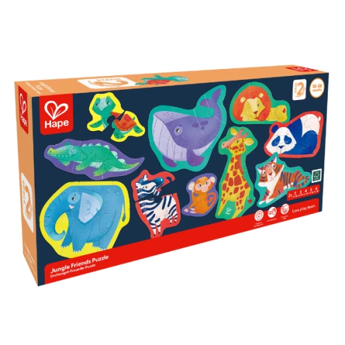 Puzzle educativ Hape 10 în 1 Prietenii junglei, 40 elemente cumpăra în Chișinau
